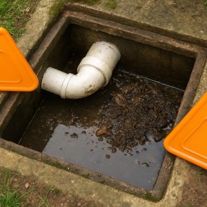 Clogged Septic Distribution Box